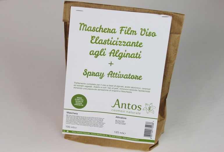 packaging esterno mascher aelasticizzante agli alginati Antos