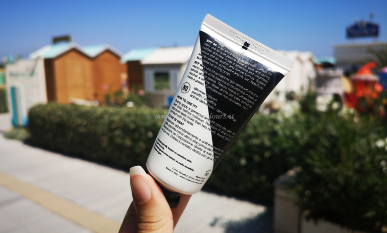 Specifiche sul packaging della crema solare SPF 50 Mulac