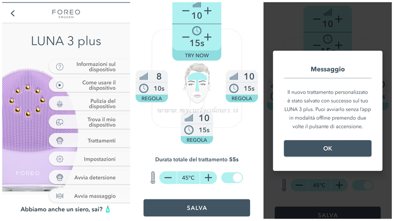Impostazioni personalizzabili LUNA 3 plus con App Foreo For You