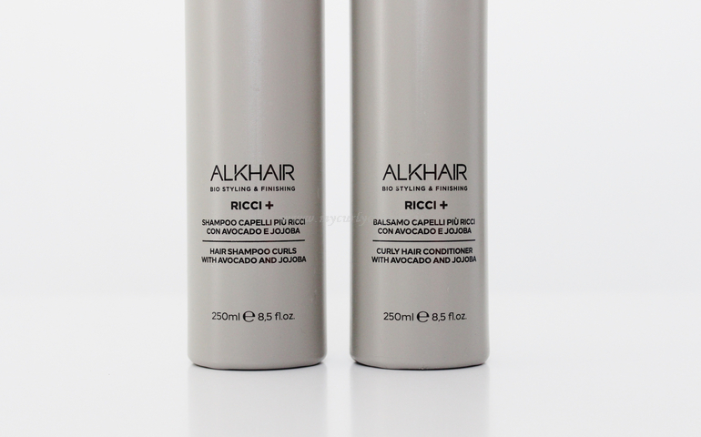 Dettaglio packaging linea capelli Ricci + Alkemilla