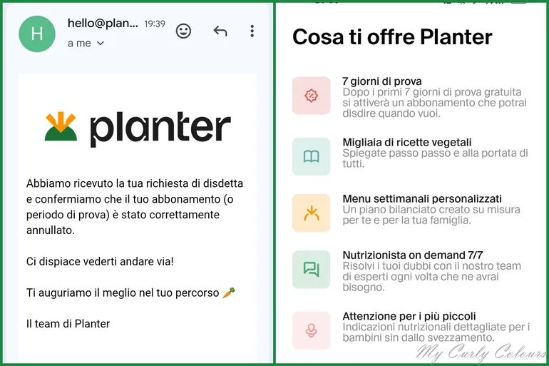 Come disdire l'abbonamento Planter - E-mail disdetta avvenuta Come disdire l'abbonamento Planter - E-mail disdetta avvenuta