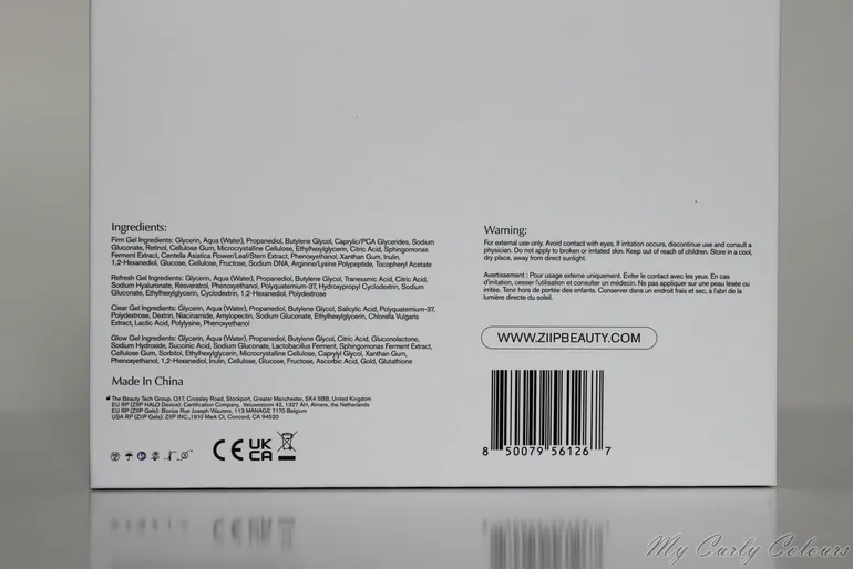 Ingredienti nuovi sieri ZIIP: Clear Gel, Firm Gel, Refresh Gel, Glow Gel